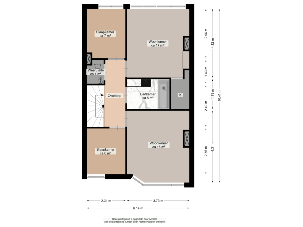 View floorplan of Tweede verdieping of Petrus Campersingel 145-A