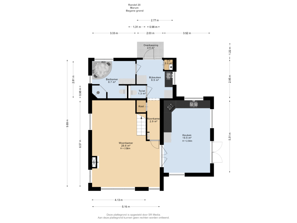 Bekijk plattegrond van Begane grond van Randel 20