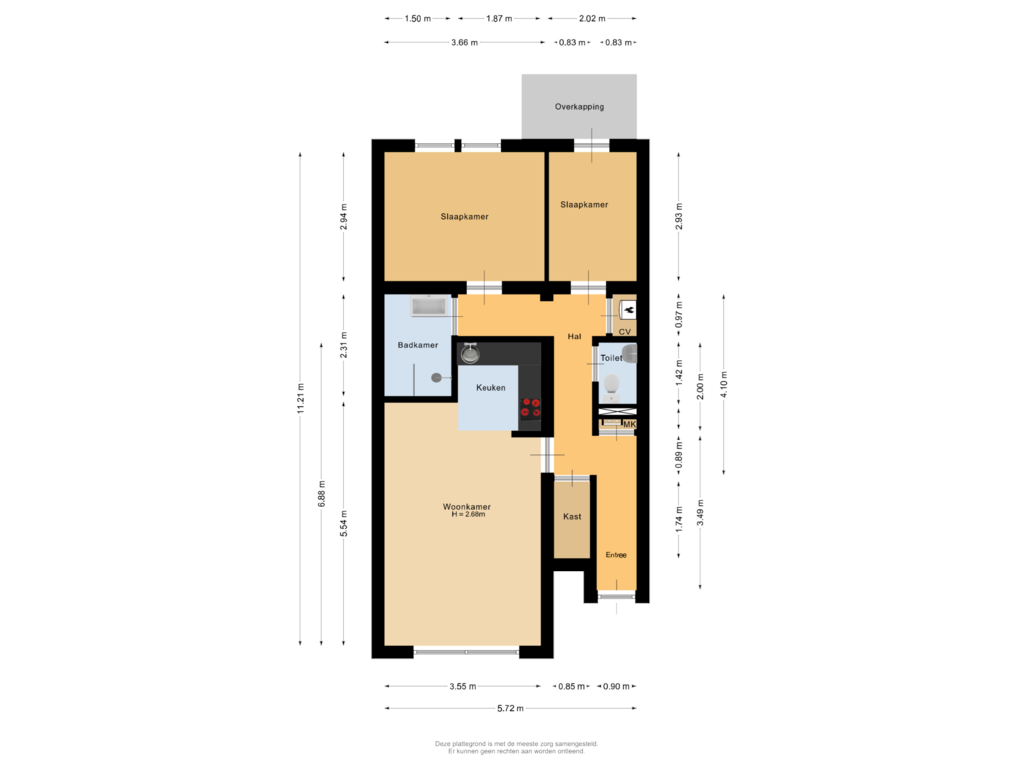 Bekijk plattegrond van Appartement van Lange Hilleweg 77-A