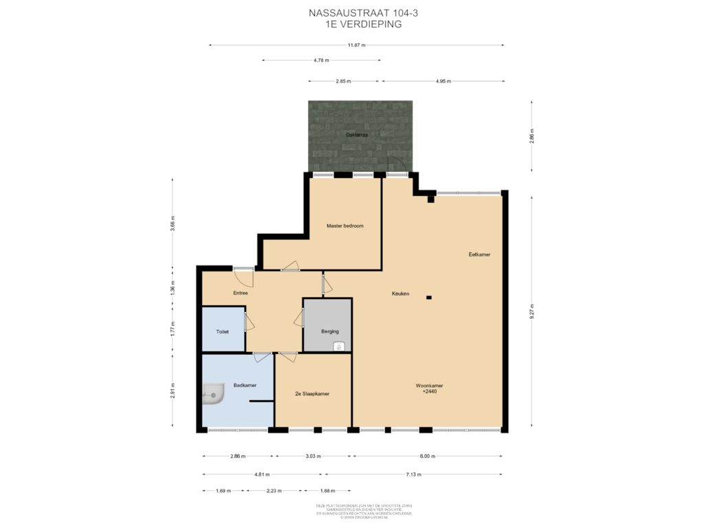 Bekijk plattegrond van 1E Verdieping van Nassaustraat 104-B