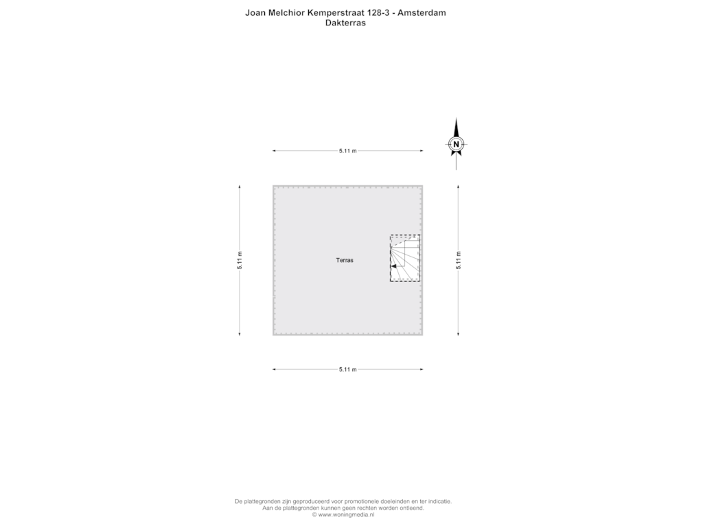 Bekijk plattegrond van Vijfde verdieping van Joan Melchior Kemperstraat 128-3