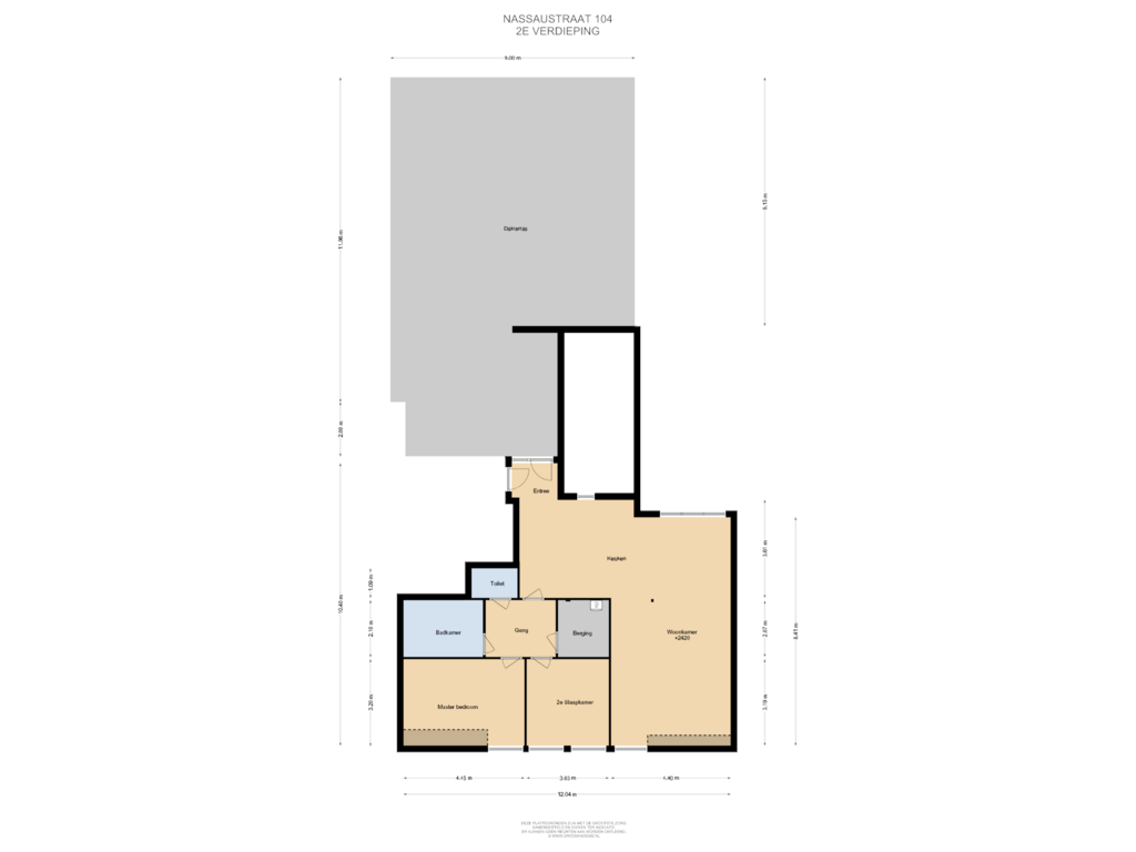 Bekijk plattegrond van Appartment 1 van Nassaustraat 104-D