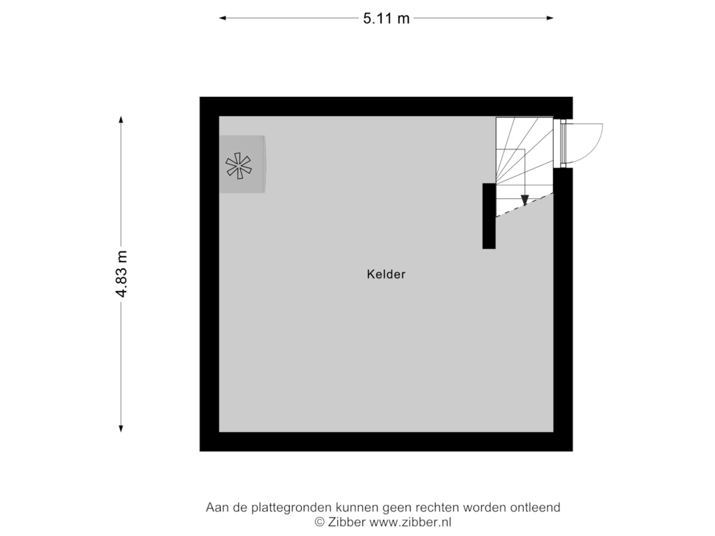 Bekijk plattegrond van Kelder van Invalsweg 7