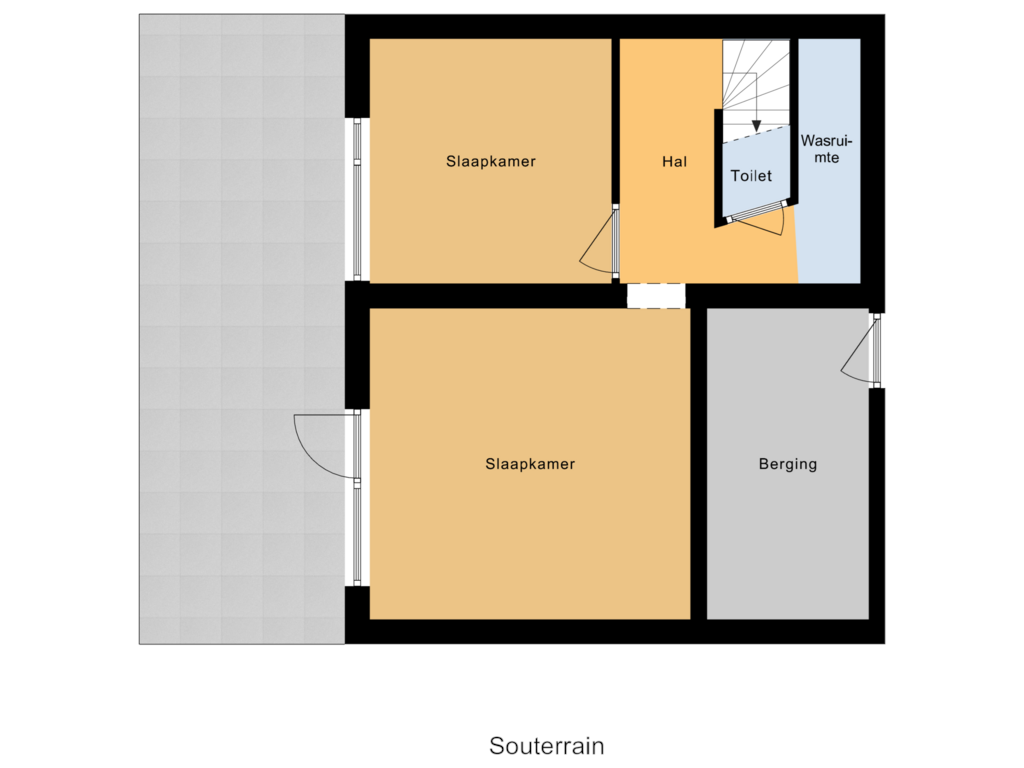 Bekijk plattegrond van Souterrain van Anth. Fokkerstraat 84