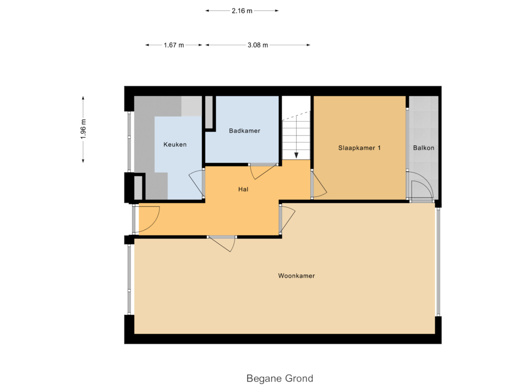 Bekijk plattegrond van Begane Grond van Anth. Fokkerstraat 84