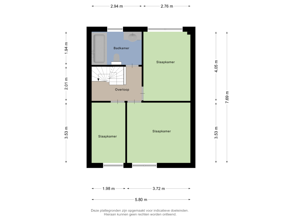 Bekijk plattegrond van Eerste Verdieping van De Pellenwever 52