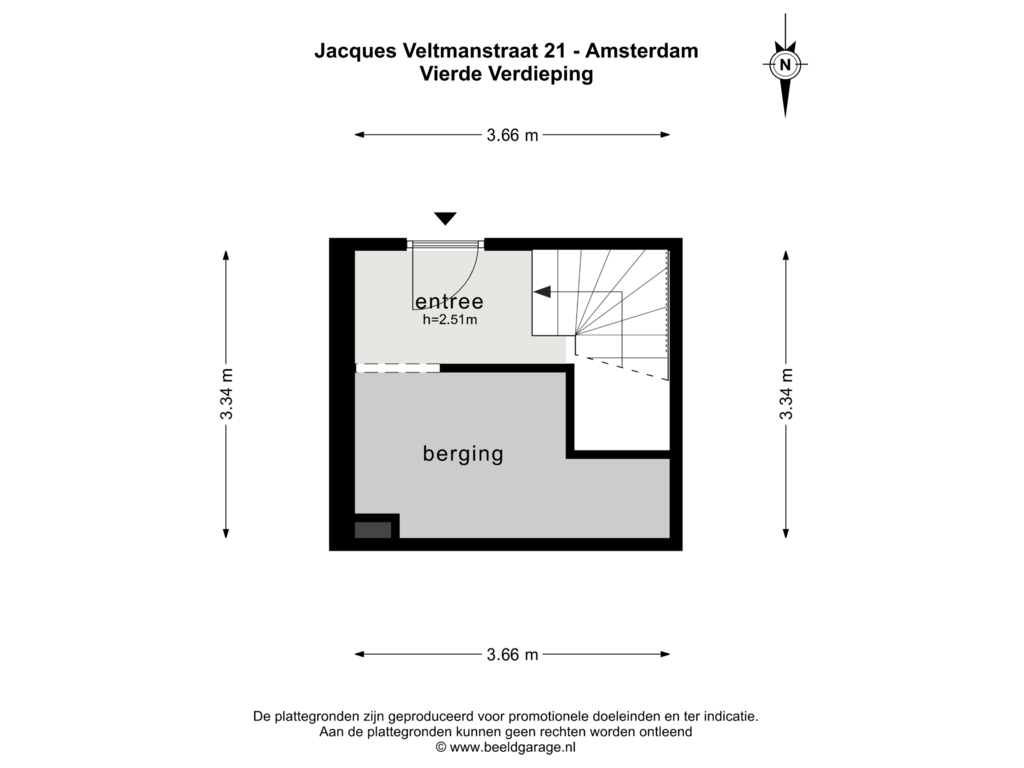 View floorplan of Vierde Verdieping of Jacques Veltmanstraat 21