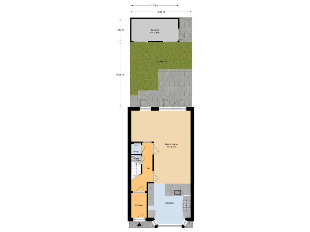 Bekijk plattegrond van Situatie van Bakhuizen van den Brinkstraat 12