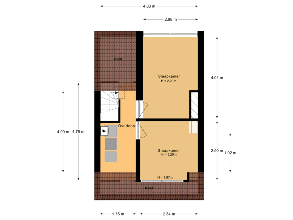 Bekijk plattegrond van 2e verdieping van Bakhuizen van den Brinkstraat 12