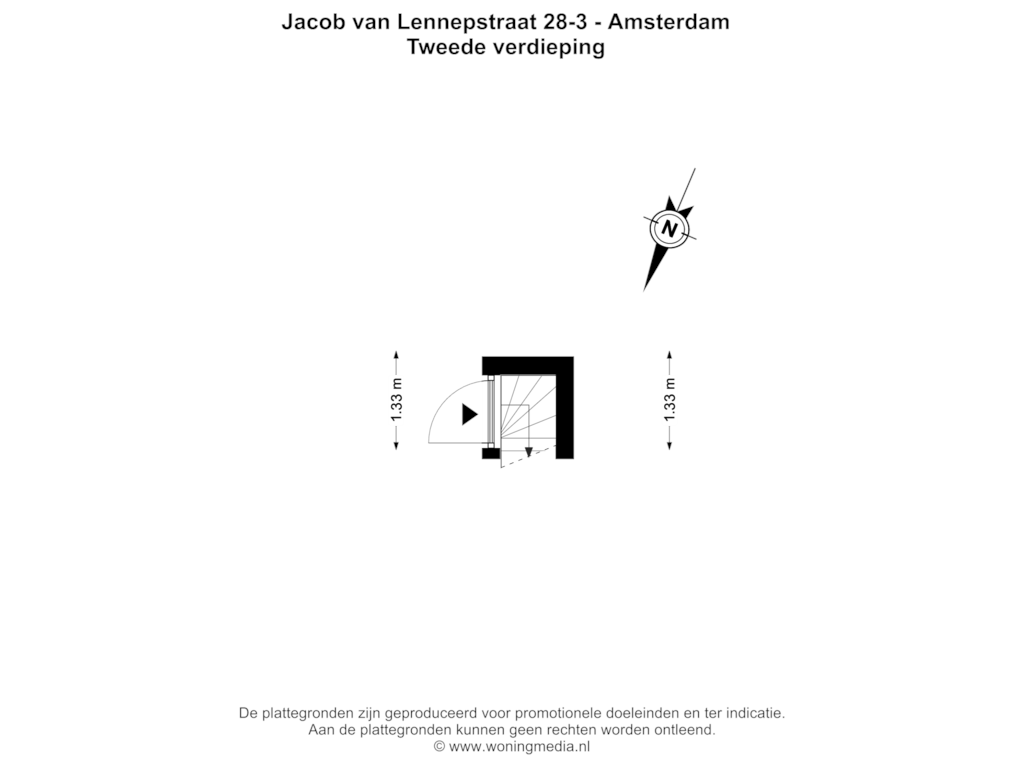 Bekijk plattegrond van 2e_verd van Jacob van Lennepstraat 28-3