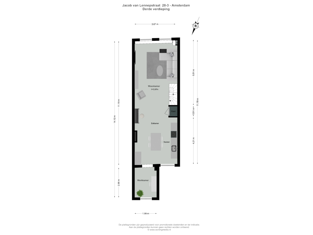 Bekijk plattegrond van 3e_verd van Jacob van Lennepstraat 28-3