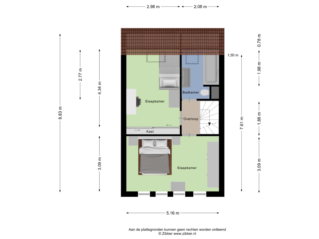 View floorplan of Eerste Verdieping of Amberberg 10