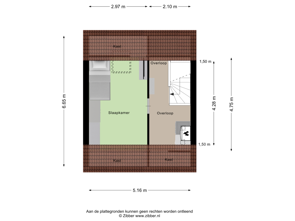 View floorplan of Tweede verdieping of Amberberg 10