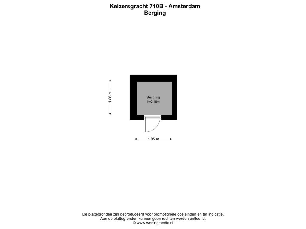 View floorplan of Berg_1 of Keizersgracht 710-B