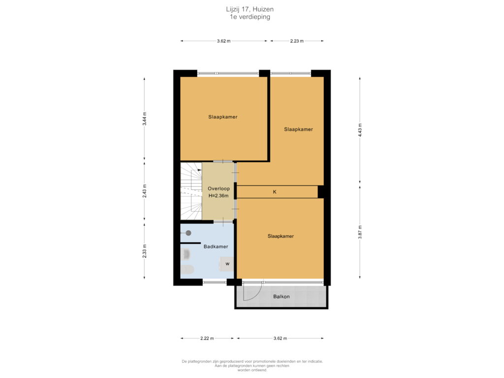 Bekijk plattegrond van 1e verdieping van Lijzij 17