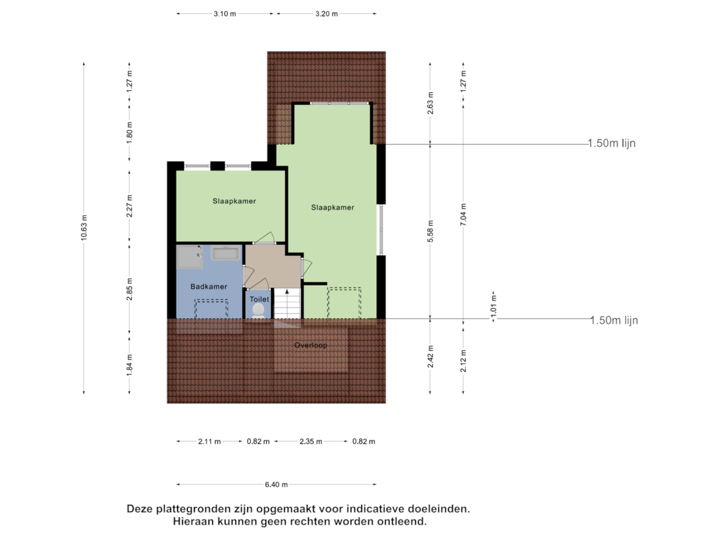 View floorplan of Eerste Verdieping of Tuindorpweg 19-A