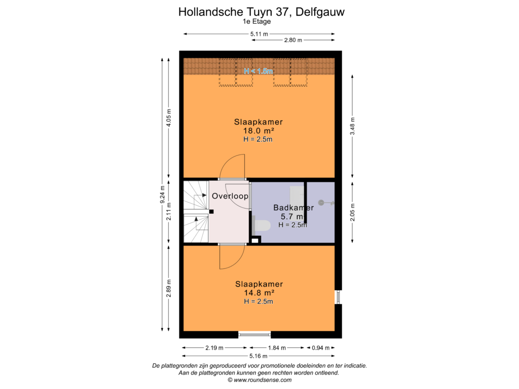 Bekijk plattegrond van 1e Etage van Hollandsche Tuyn 37