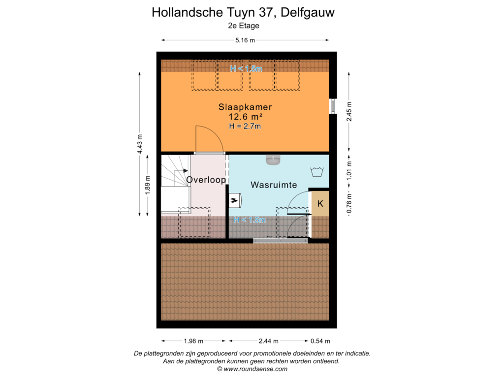 Bekijk plattegrond van 2e Etage van Hollandsche Tuyn 37