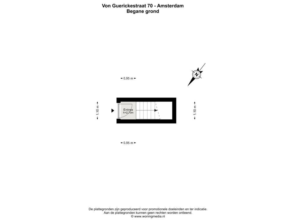 Bekijk plattegrond van Begane grond van Von Guerickestraat 70