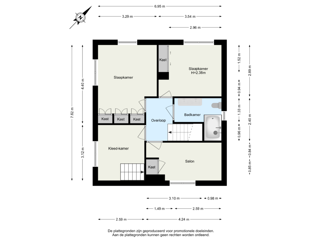 Bekijk plattegrond van 1ste Verdieping van Burgemeester van Meetelenstraat 4