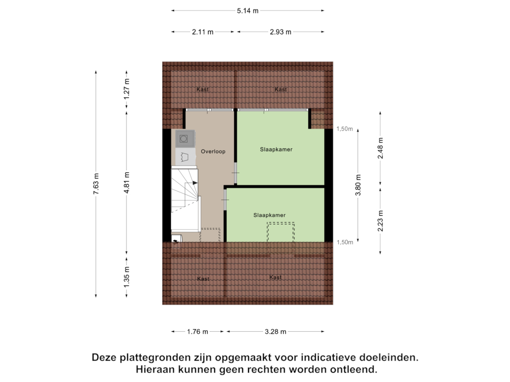 Bekijk plattegrond van Tweede Verdieping van Dreef 63