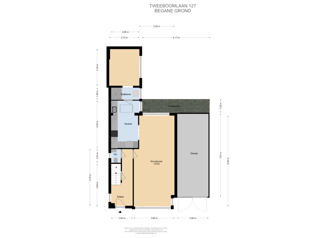 Bekijk plattegrond van Begane grond van Tweeboomlaan 127