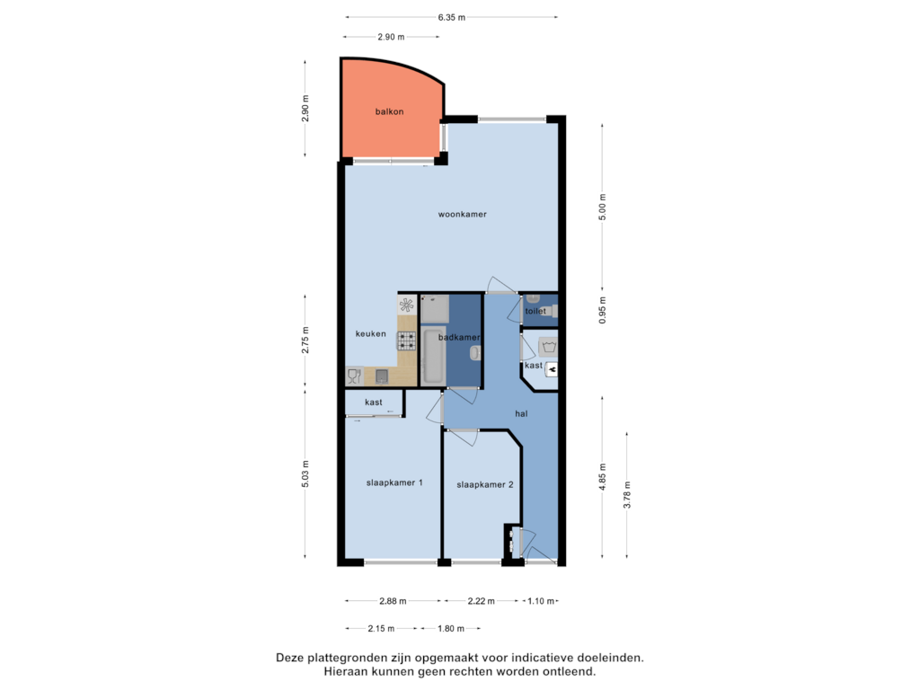 View floorplan of Appartement of Lehárstraat 166