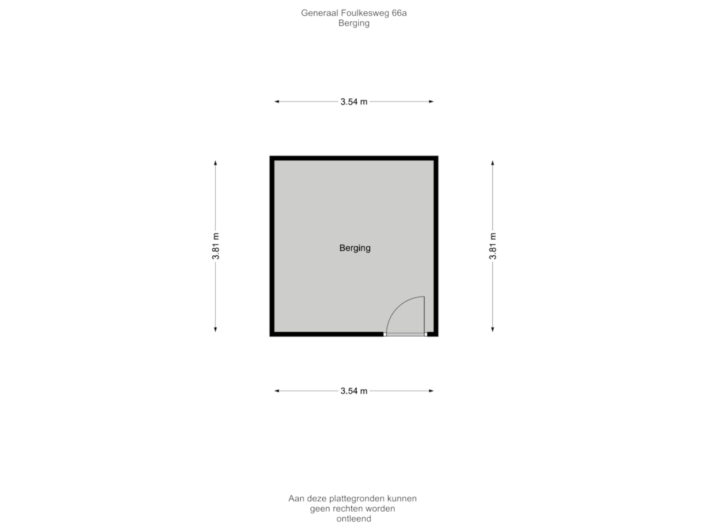 Bekijk plattegrond van Berging van Generaal Foulkesweg 66-A