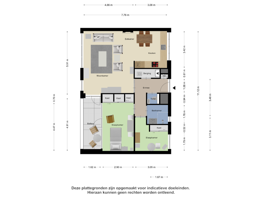 View floorplan of Appartement of Willem de Zwijgerstraat 6