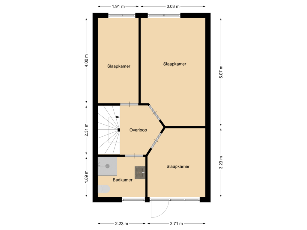 Bekijk plattegrond van Eerste etage van Steenbank 10