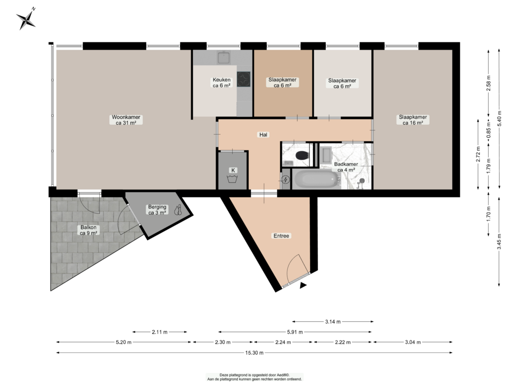 Bekijk plattegrond van Vijfde verdieping van Oude Schans 70