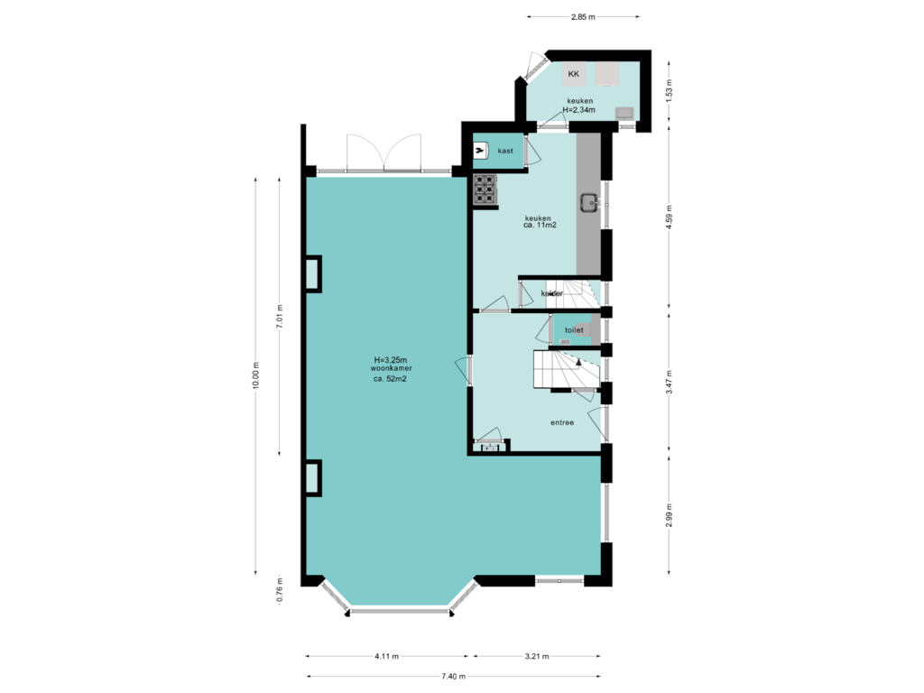 Bekijk plattegrond van Begane grond van Schuttersweg 28