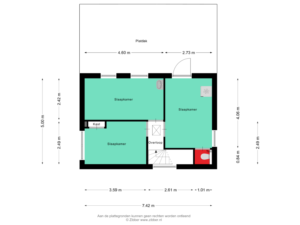 View floorplan of Eerste Verdieping of Beerschemaasweg 14