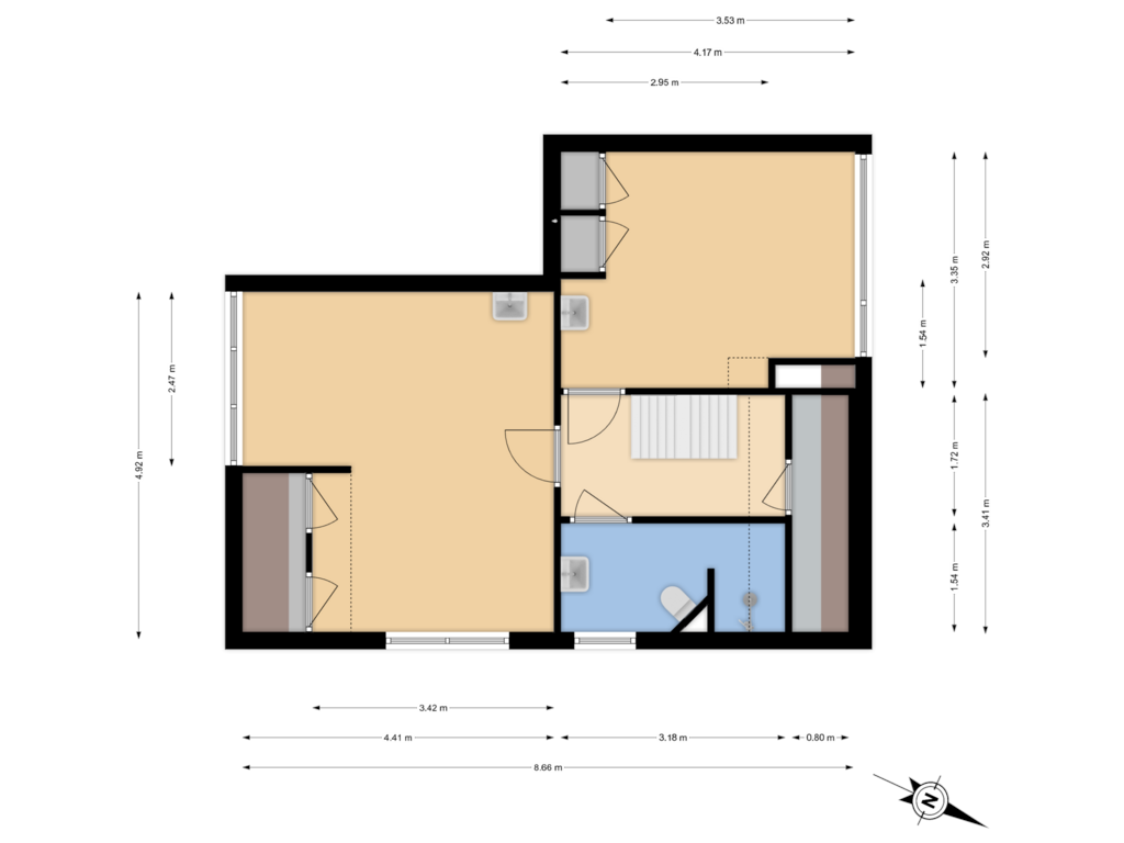 Bekijk plattegrond van 1e Verdieping van Overgauwseweg 54-A