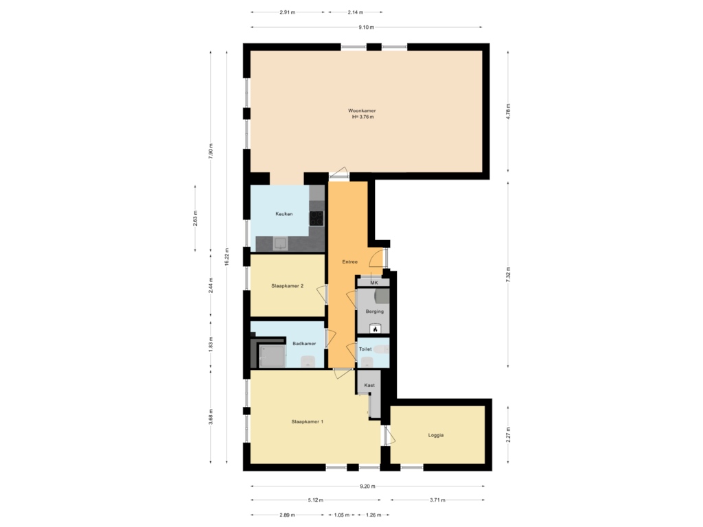 Bekijk plattegrond van Appartement van Jan van Nassaupark 39