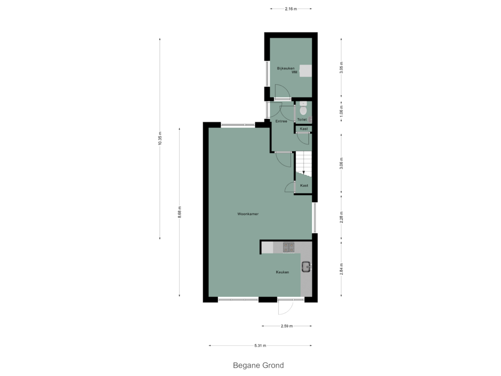 Bekijk plattegrond van Begane Grond van Wietelweg 37