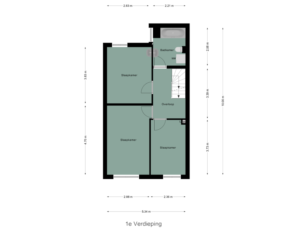 Bekijk plattegrond van 1e Verdieping van Wietelweg 37