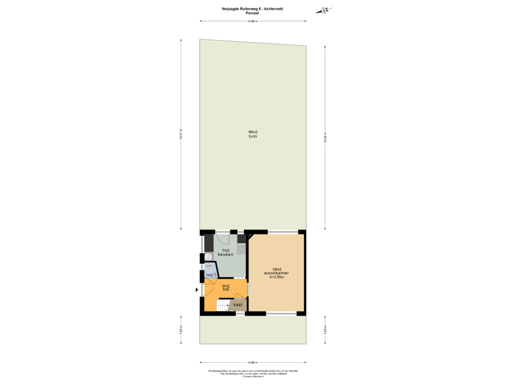 Bekijk plattegrond van PERCEEL van Verjaagde Ruiterweg 6