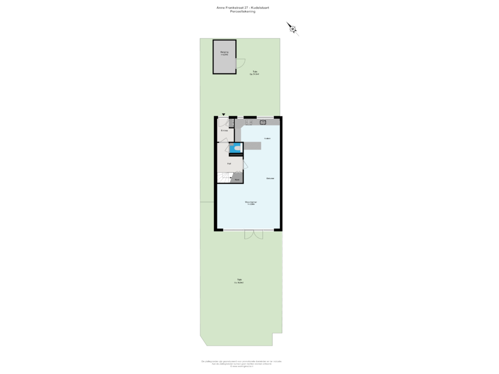 Bekijk plattegrond van Perceeltekening van Anne Frankstraat 27