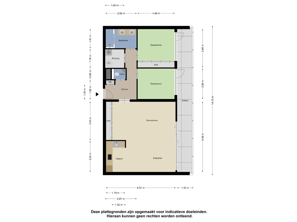 View floorplan of Appartement of Jan Pettersonstraat 14