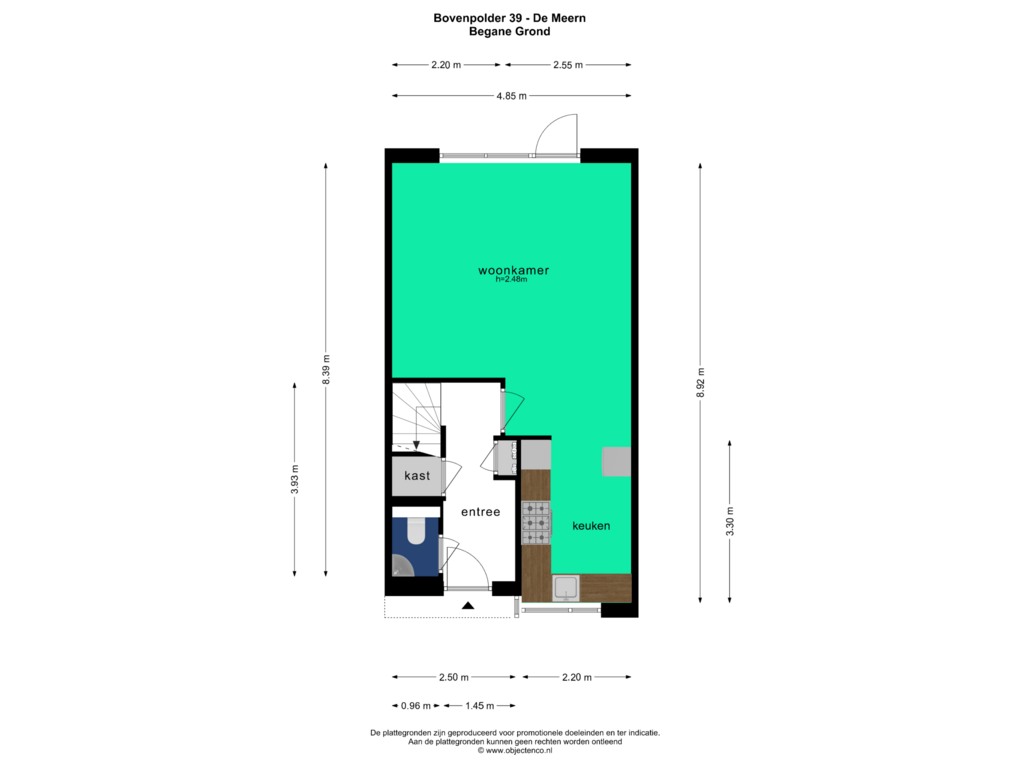 View floorplan of BEGANE GROND of Bovenpolder 39