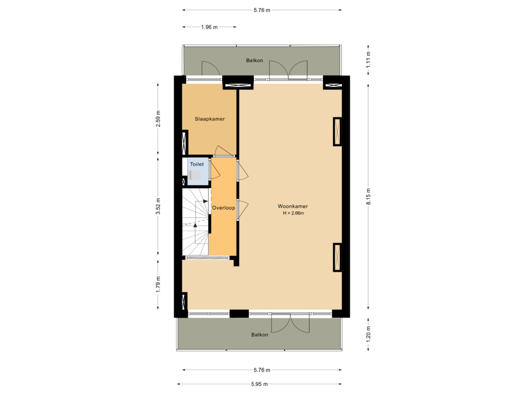 Bekijk plattegrond van Eerste verdieping van Veerpolderstraat 54