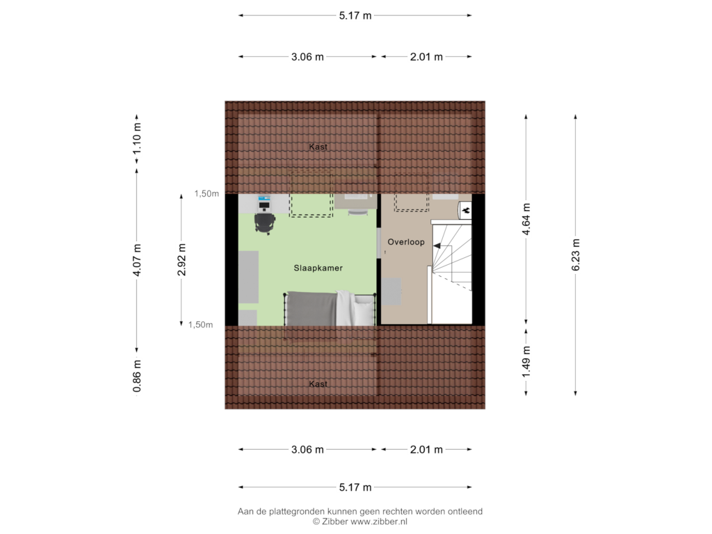 Bekijk plattegrond van Tweede Verdieping van Wielewaal 13