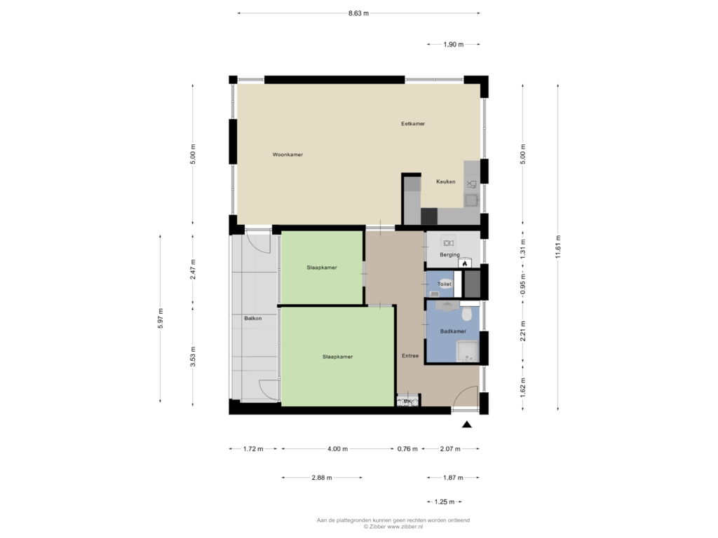 View floorplan of Appartement of Sint Jacobslaan 40