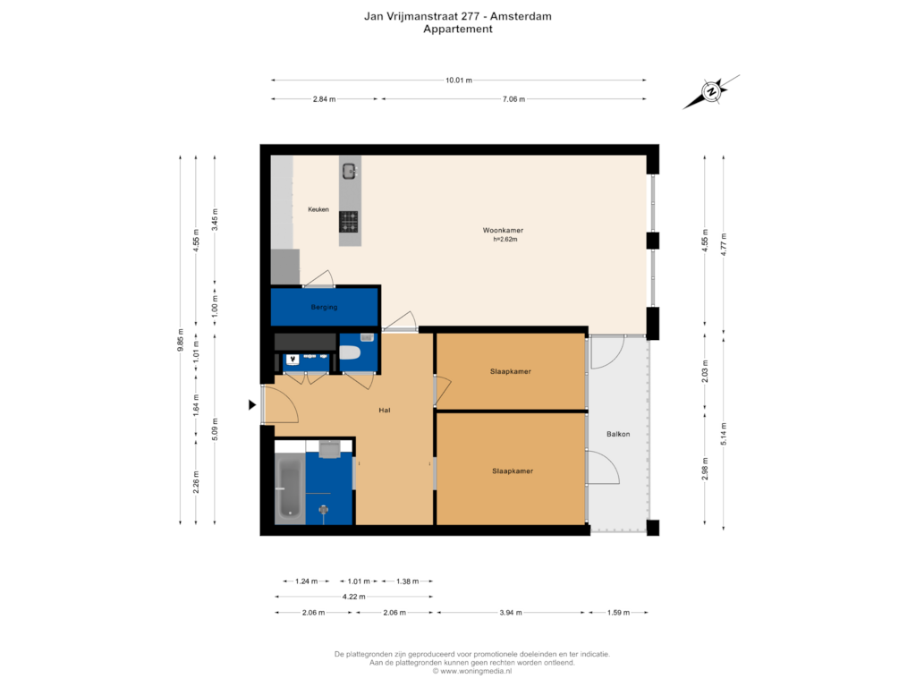 View floorplan of Appartement of Jan Vrijmanstraat 277