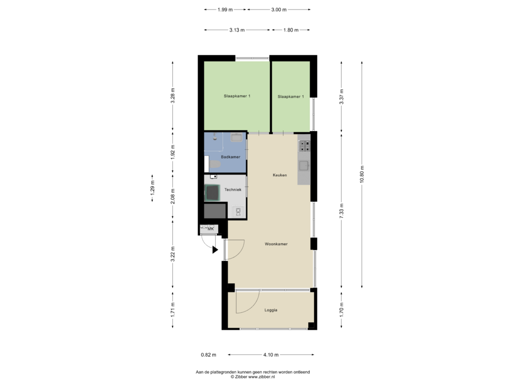 Bekijk plattegrond van Appartement van Verzetstrijderslaan 3