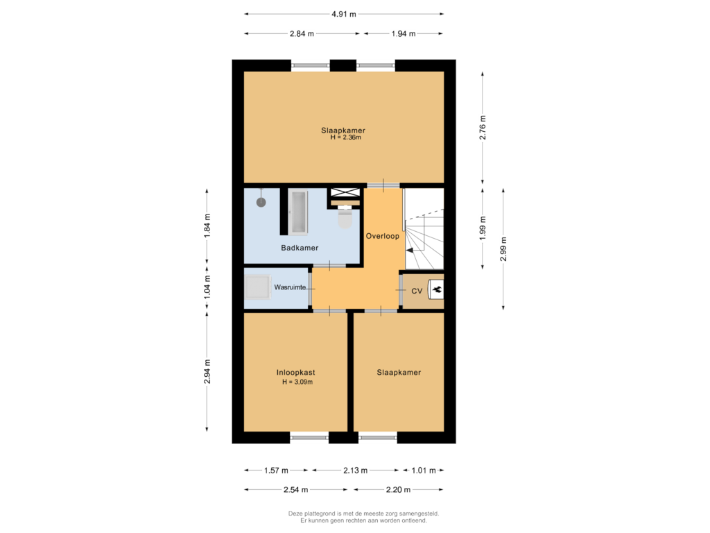 Bekijk plattegrond van Tweede verdieping van Simone de Beauvoirstraat 79