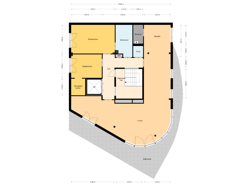 View floorplan of Verdieping of Steenstraat 44-G