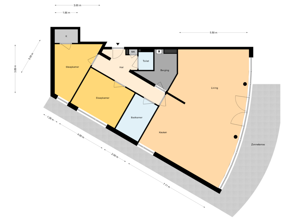 View floorplan of Begane Grond of Steenstraat 44-A