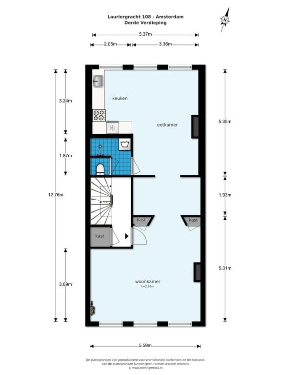 Foto 22 van Lauriergracht 108-3